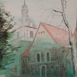 Kirche in Wusterwitz  2015  Acryl   80x60